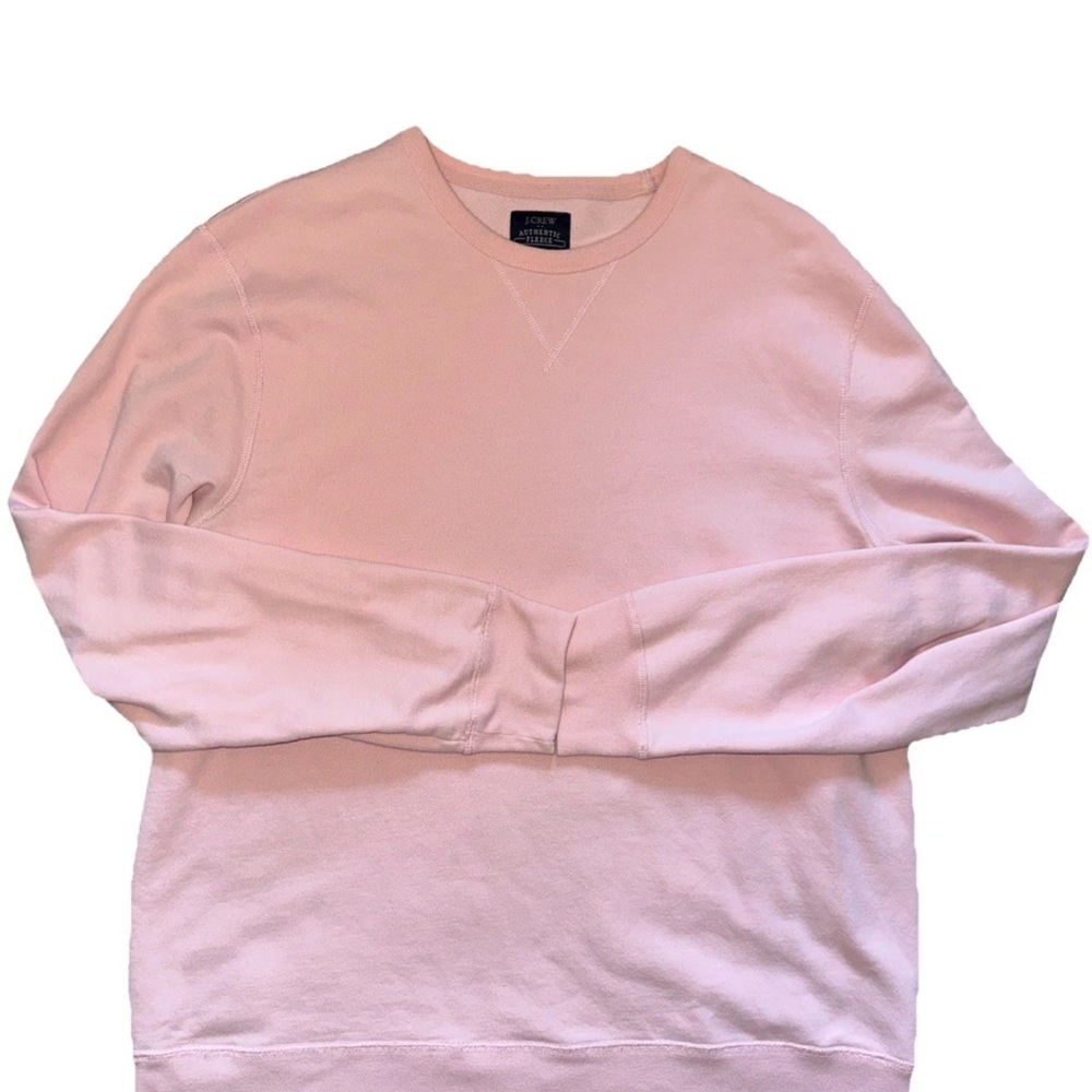 Men’s J.Crew Authentic Fleece Pullover Sweater in Pink Size XL